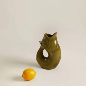 Pichet glouglou olive transparent
